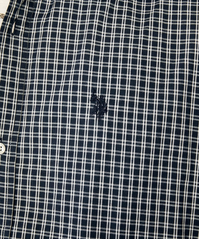 U.S. POLO ASSN. / 刺繡格紋 短袖襯衫
