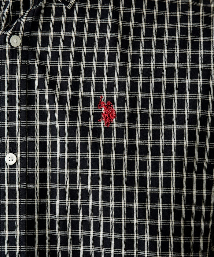 U.S. POLO ASSN. / 刺繡格紋 短袖襯衫