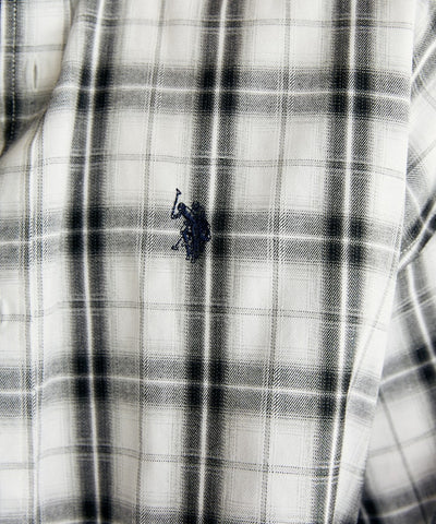 U.S. POLO ASSN. / 刺繡格紋 短袖襯衫