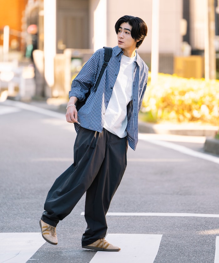 FREAK'S STORE / 雙褶斜紋布長褲