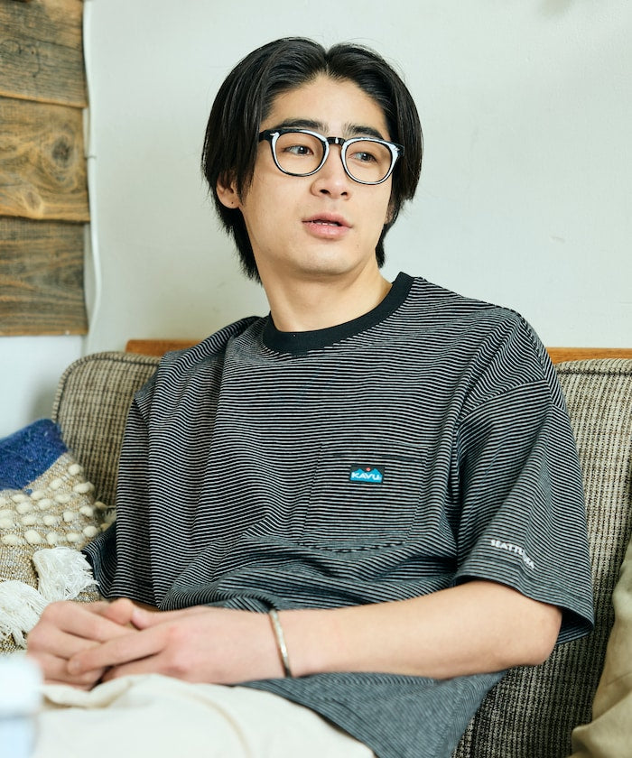 KAVU × FREAK'S STORE / 刺繡口袋短袖T恤