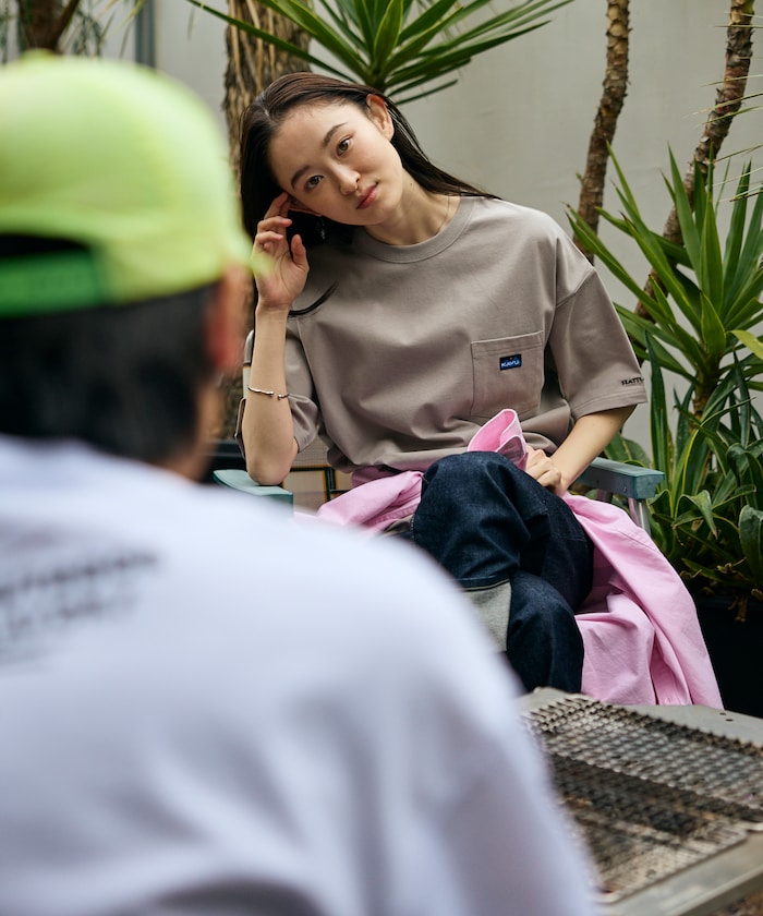 KAVU × FREAK'S STORE / 刺繡口袋短袖T恤
