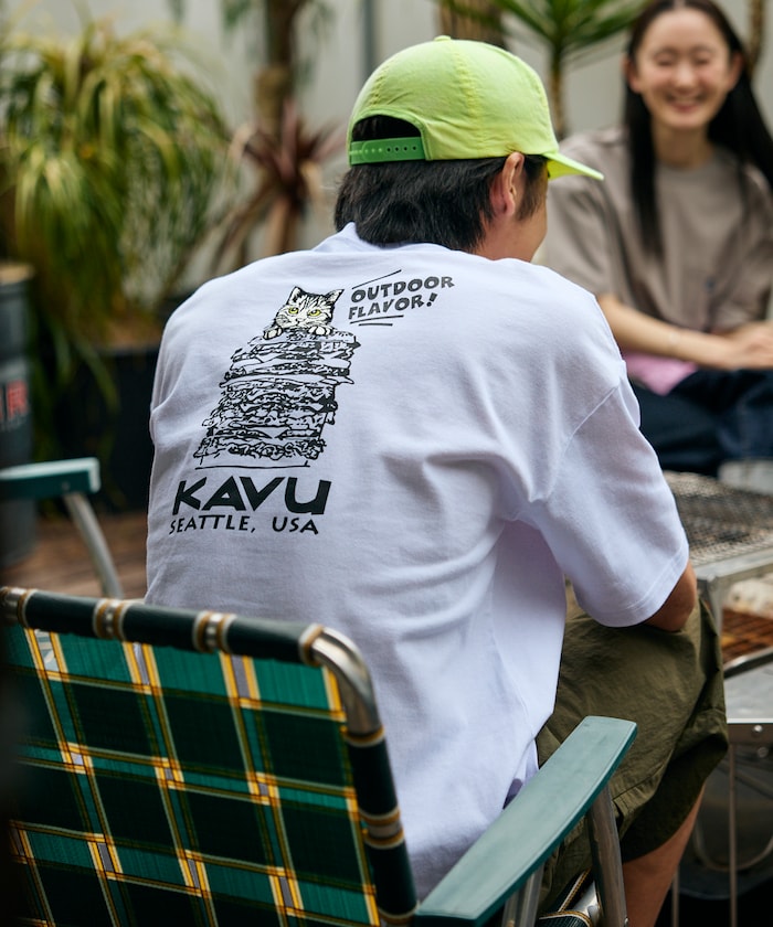 KAVU  × FREAK'S STORE / 漢堡貓刺繡 短袖T恤
