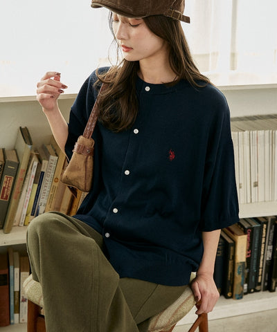 U.S. POLO ASSN. / 涼感 圓領針織開襟衫