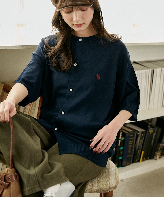 U.S. POLO ASSN. / 涼感 圓領針織開襟衫