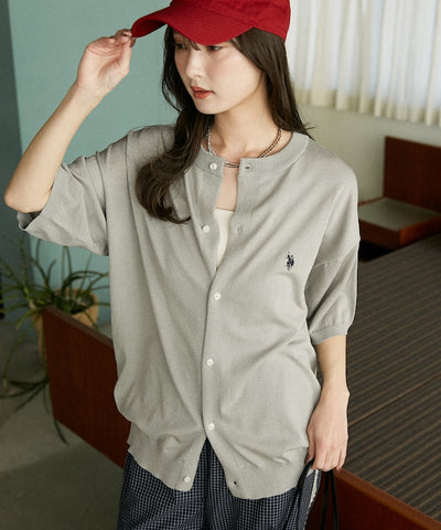 U.S. POLO ASSN. / 涼感 圓領針織開襟衫