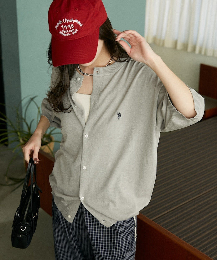 U.S. POLO ASSN. / 涼感 圓領針織開襟衫