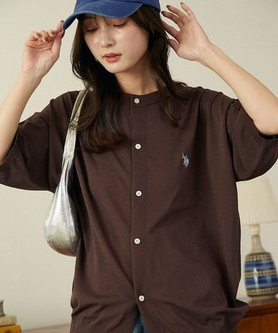 U.S. POLO ASSN. / 涼感 圓領針織開襟衫