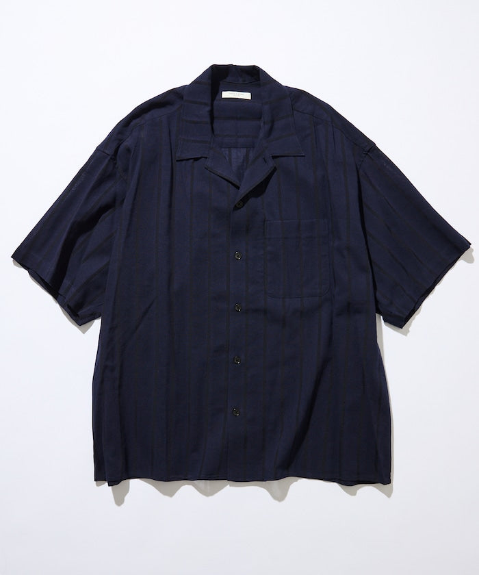 FREAK’S STORE / 緹花暗紋條紋 短袖襯衫