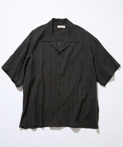 FREAK’S STORE / 緹花暗紋條紋 短袖襯衫