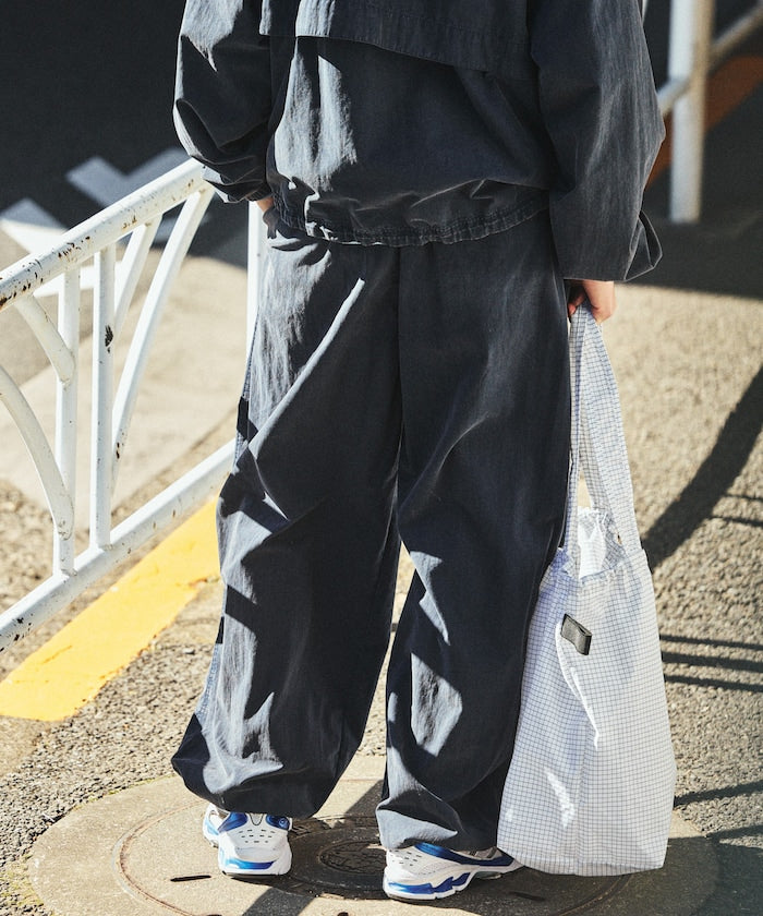 NAUTICA JP / 刷舊尼龍抽繩長褲