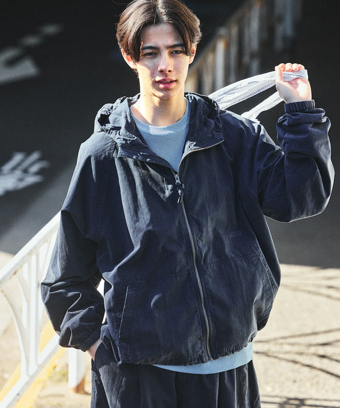 NAUTICA JP / 水洗加工 尼龍拉鍊連帽外套