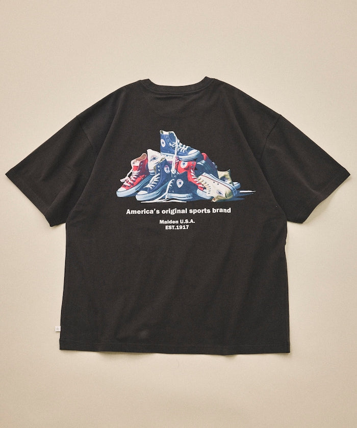 CONVERSE / 鞋履主題背面印花短袖T恤