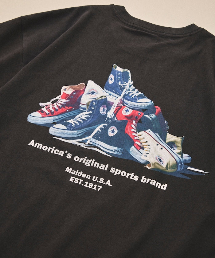 CONVERSE / 鞋履主題背面印花短袖T恤