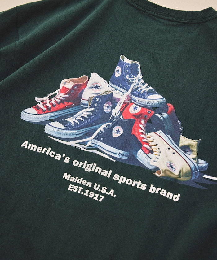 CONVERSE / 鞋履主題背面印花短袖T恤