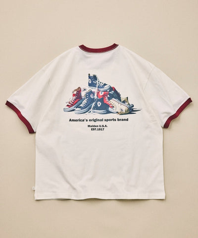 CONVERSE / 鞋履主題背面印花短袖T恤