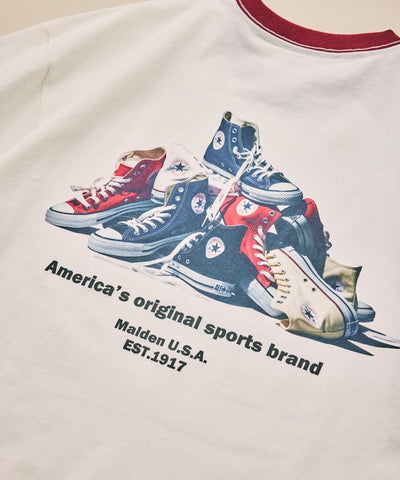 CONVERSE / 鞋履主題背面印花短袖T恤