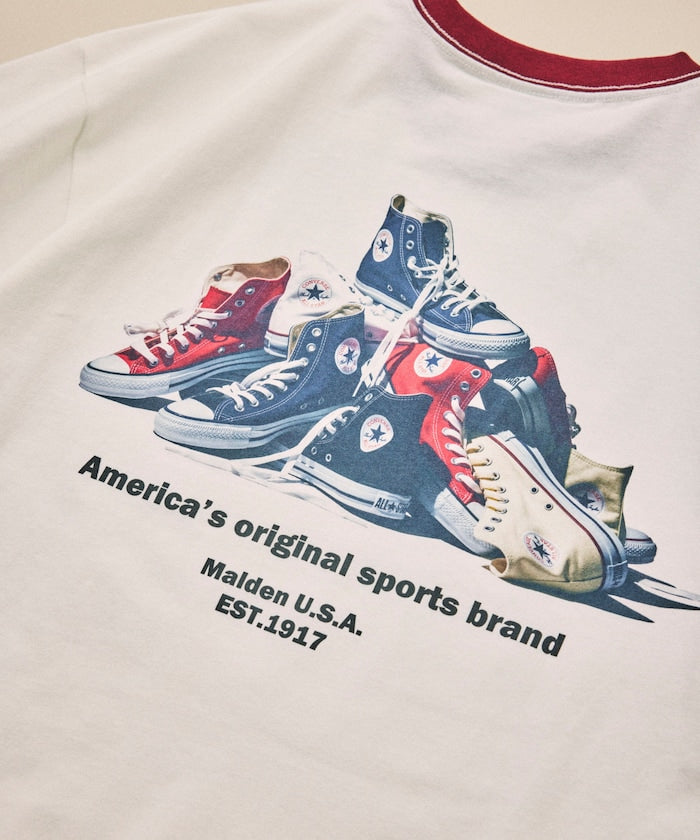 CONVERSE / 鞋履主題背面印花短袖T恤