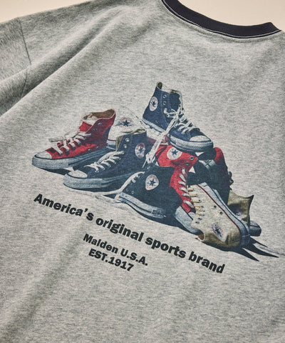 CONVERSE / 鞋履主題背面印花短袖T恤