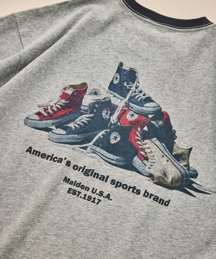 CONVERSE / 鞋履主題背面印花短袖T恤