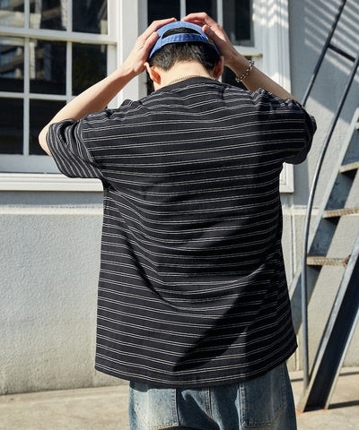 UMBRO / 刺繡條紋短袖T恤