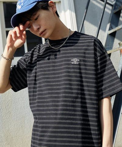 UMBRO / 刺繡條紋短袖T恤