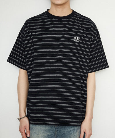 UMBRO / 刺繡條紋短袖T恤