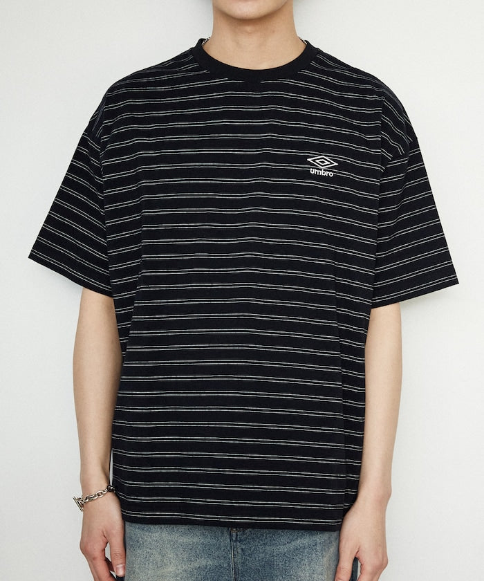 UMBRO / 刺繡條紋短袖T恤