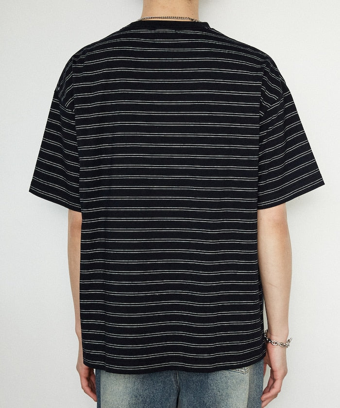 UMBRO / 刺繡條紋短袖T恤