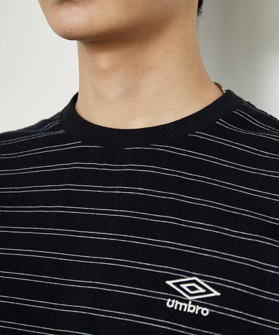 UMBRO / 刺繡條紋短袖T恤