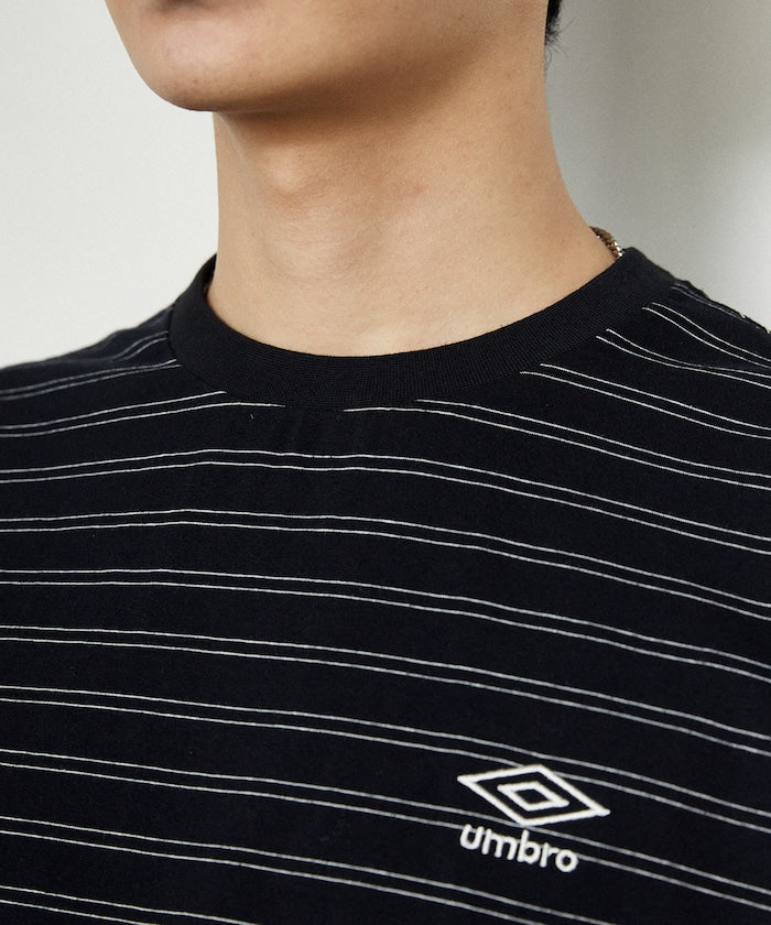 UMBRO / 刺繡條紋短袖T恤