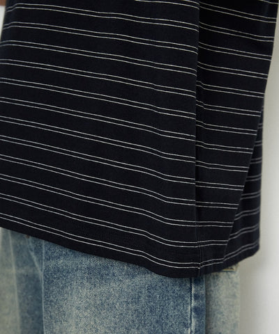 UMBRO / 刺繡條紋短袖T恤