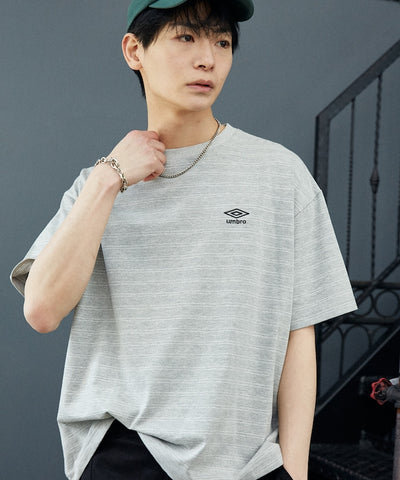 UMBRO / 刺繡條紋短袖T恤