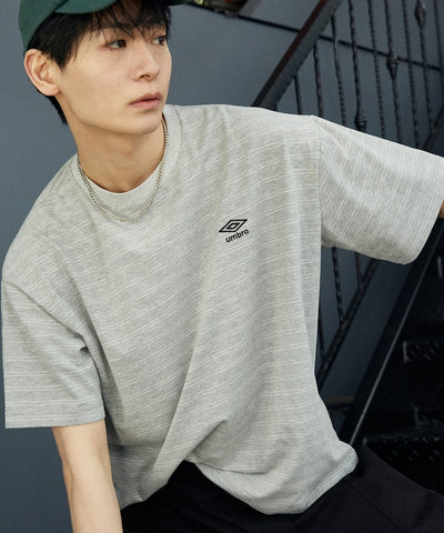 UMBRO / 刺繡條紋短袖T恤