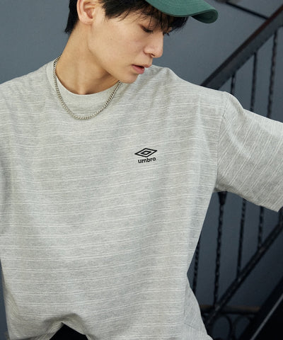 UMBRO / 刺繡條紋短袖T恤
