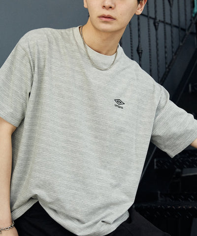 UMBRO / 刺繡條紋短袖T恤