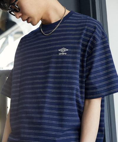 UMBRO / 刺繡條紋短袖T恤