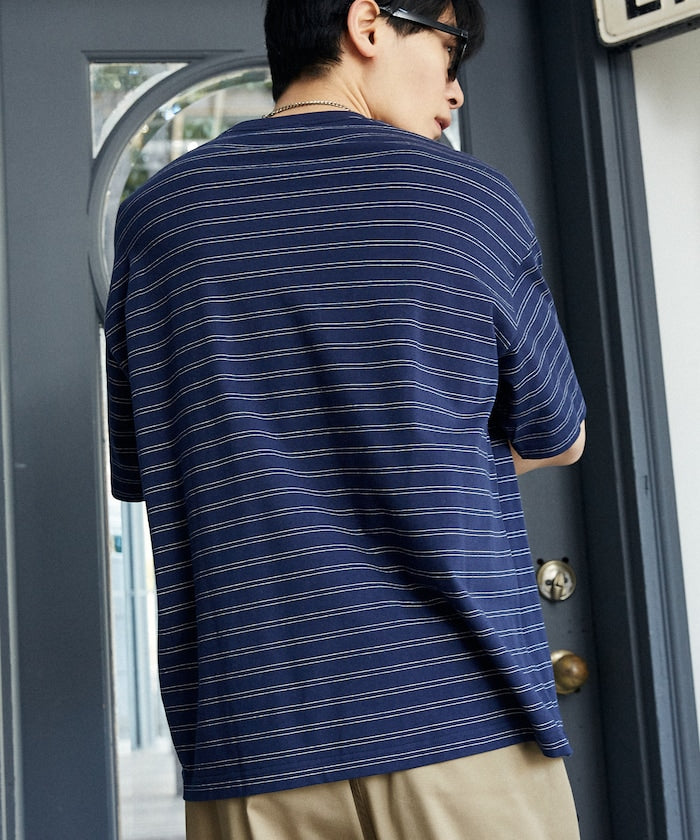 UMBRO / 刺繡條紋短袖T恤