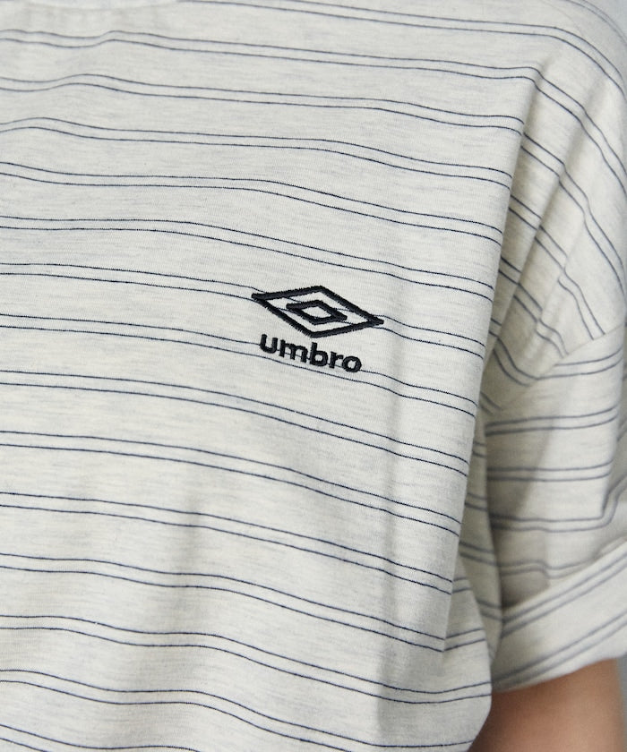 UMBRO / 刺繡條紋短袖T恤