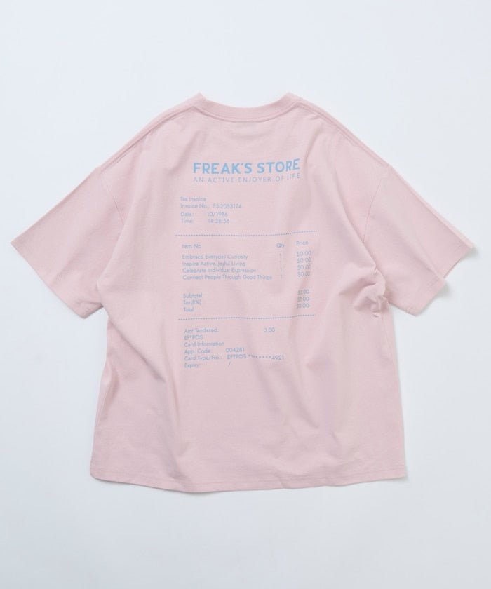 FREAK'S STORE / 收據圖像 背面印花 短袖T恤