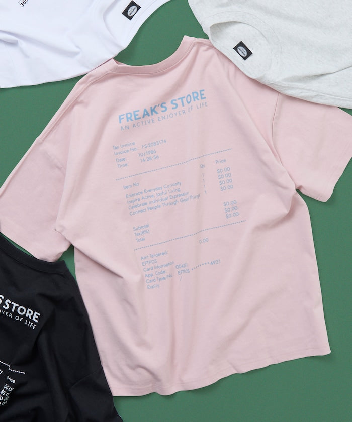 FREAK'S STORE / 收據圖像 背面印花 短袖T恤