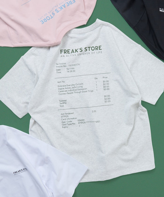 FREAK'S STORE / 收據圖像 背面印花 短袖T恤