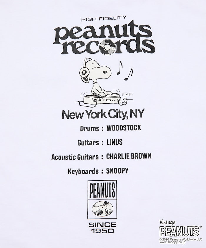 PEANUTS  x FREAK’S STORE / Records 圖案 短袖T恤