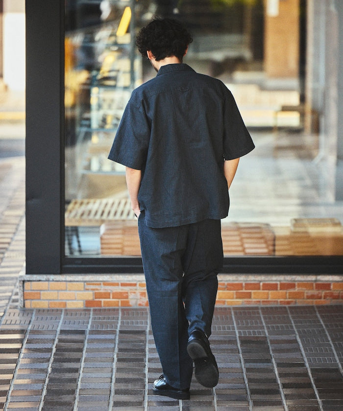 FREAK’S STORE LINEN COTTON OPEN COLLAR SS SHIRT / 亞麻棉質開領短袖襯衫