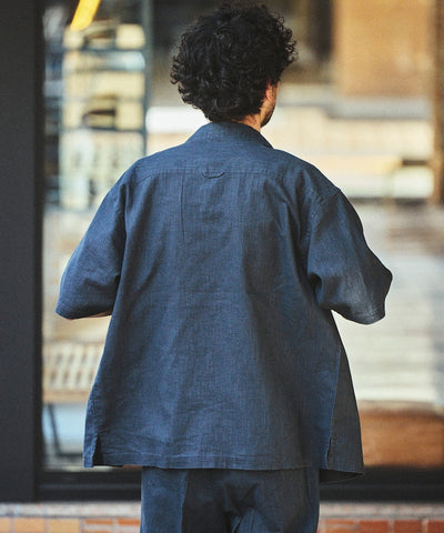 FREAK’S STORE LINEN COTTON OPEN COLLAR SS SHIRT / 亞麻棉質開領短袖襯衫