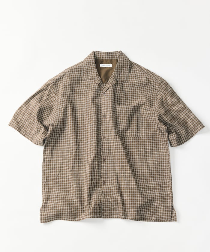 FREAK’S STORE LINEN COTTON OPEN COLLAR SS SHIRT / 亞麻棉質開領短袖襯衫