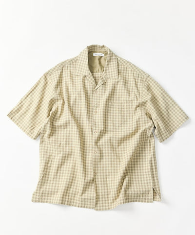 FREAK’S STORE LINEN COTTON OPEN COLLAR SS SHIRT / 亞麻棉質開領短袖襯衫