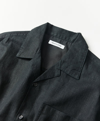 FREAK’S STORE LINEN COTTON OPEN COLLAR SS SHIRT / 亞麻棉質開領短袖襯衫