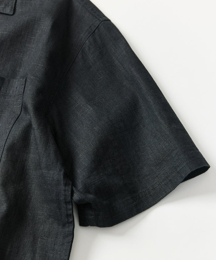 FREAK’S STORE LINEN COTTON OPEN COLLAR SS SHIRT / 亞麻棉質開領短袖襯衫