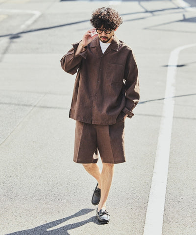 FREAK’S STORE LINEN COTTON EASY SHORT PANTS / 亞麻棉質雙褶鬆緊短褲